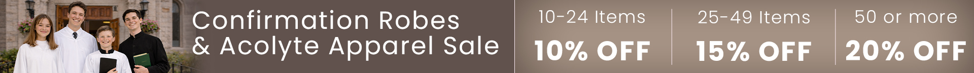 Confirmation Gowns & Youth Acolyte Robes Sale 