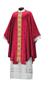 Custom Gothic Chasuble - Single Orphrey Panel (Regal Collection) - Red