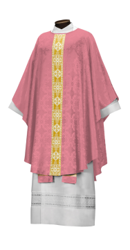 Custom Gothic Chasuble - Single Ophrey Panel (Regal Collection) Rose
