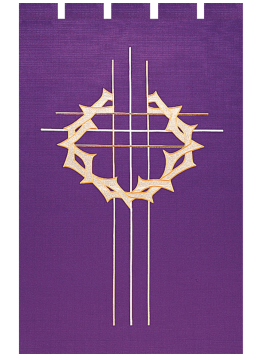 Lamb of God Lent Church Banner - Purple (6007J)