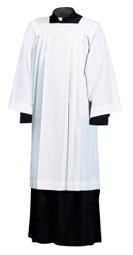 Pleated Full-Sleeve Surplice w/ Square Yoke