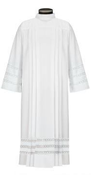 Men's Simple Lace Pullover Alb