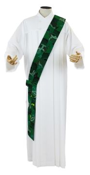 Amani Kitenge Patch Deacon Stole - Green