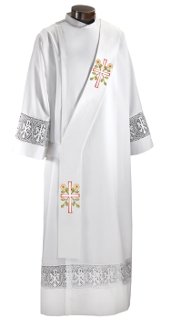 White Easter Deacon Stole (DS174)