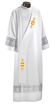 White Easter Deacon Stole (DS175)