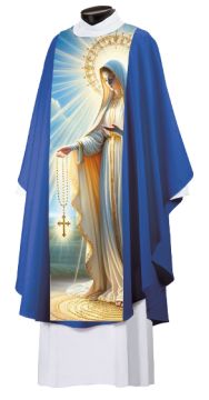 Overlay Vestment Scapular - Our Lady of the Rosary - Heavenly Light