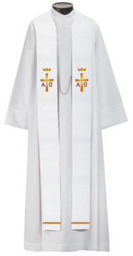 Easter White & Gold Stole – ST1169