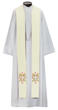 White Overlay Easter Stole (ST174)