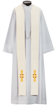 White Overlay Easter Stole (ST175)