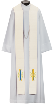 White Overlay Easter Stole (ST176)