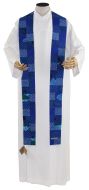 Amani Kitenge Patch Pastor Stole - Blue