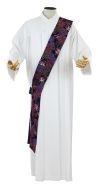 Amani Kitenge Patch Deacon Stole - Purple
