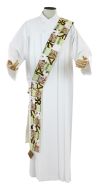 Amani Kitenge Patch Deacon Stole - Cream/White