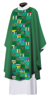 Amani Kitenge Green Overlay Vestment Scapular Amani