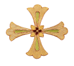 Hand Embroidered Equal-Armed Floral Cross Applique