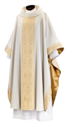 OL282M MONASTIC CHASUBLE - WHITE/GOLD