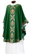 Custom Gothic Chasuble - Single Ophrey Panel w/ Trim (Chapel Brocade)