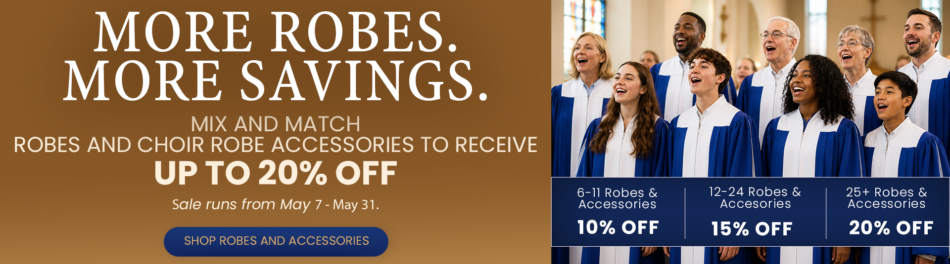 Choir Robes Mix and Match Discount Banner