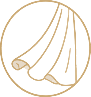 Elegant fabric drape icon